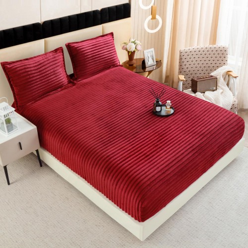 Husa de pat cu elastic COCOLINO DIN BLANA  ARTIFICIALA DE IEPURE + 2 fete de perna HCIY18