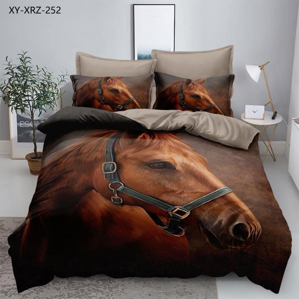 Lenjerie pat dublu, Bumbac Finet Superior, 6 Piese, Bumbac Finet, 3D, YO3D-52 LENJERII DIN FINET 6 PIESE 3D