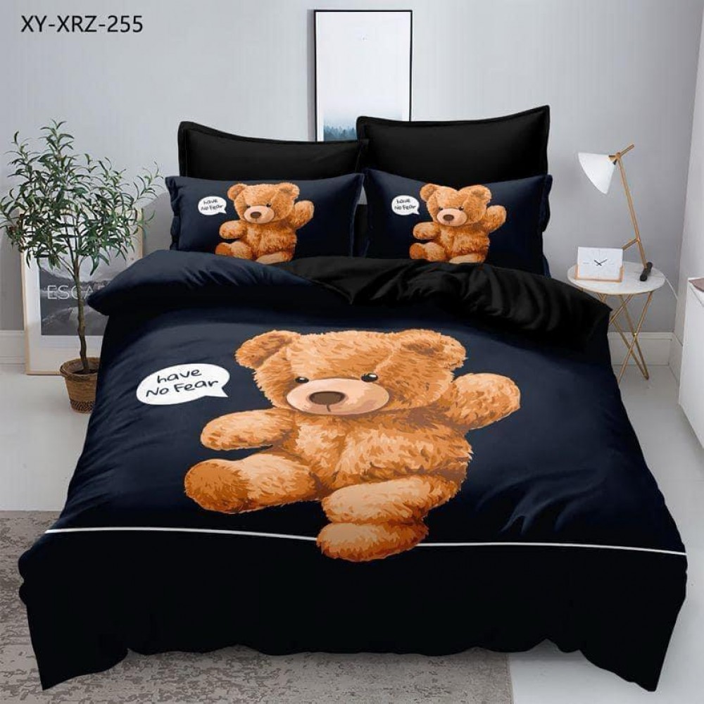 Lenjerie pat dublu, Bumbac Finet Superior, 6 Piese, Bumbac Finet, 3D, YO3D-53 LENJERII DIN FINET 6 PIESE 3D