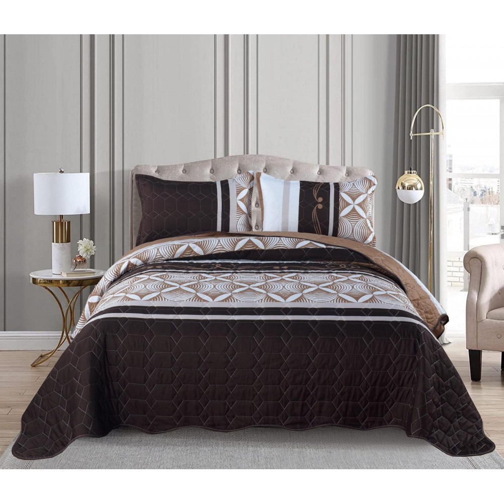 Cuvertură cu model, 3 piese, 220x240 cm, CS02 Cuverturi matlasate 3 piese
