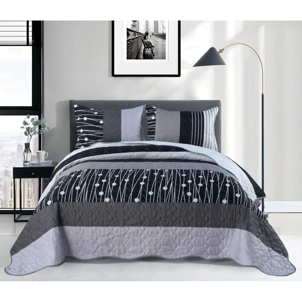 Cuvertură cu model, 3 piese, 220x240 cm, CS04 Cuverturi matlasate 3 piese