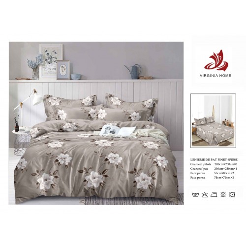 Oferta TRIO Lenjerie de pat din finet  formata din 6 piese LFOTM2