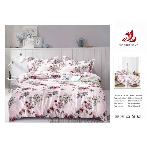 Oferta TRIO Lenjerie de pat din finet  formata din 6 piese LFOTM3