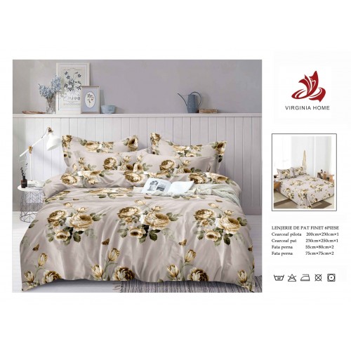 Oferta TRIO Lenjerie de pat din finet  formata din 6 piese LFOTM7