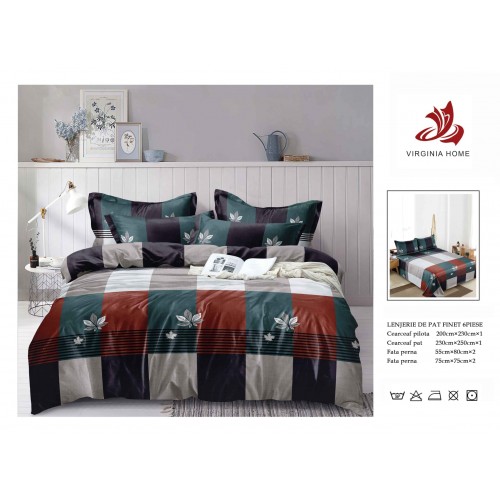 Oferta TRIO Lenjerie de pat din finet  formata din 6 piese LFOTM8