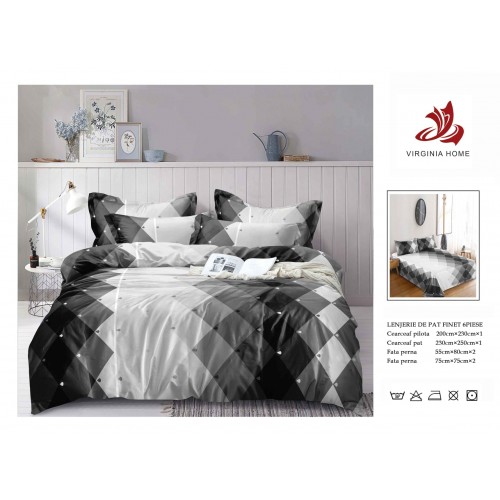 Oferta TRIO Lenjerie de pat din finet  formata din 6 piese LFOTM9