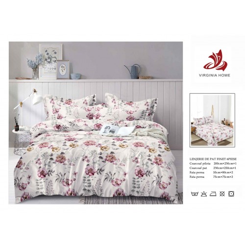 Oferta TRIO Lenjerie de pat din finet  formata din 6 piese LFOTM10