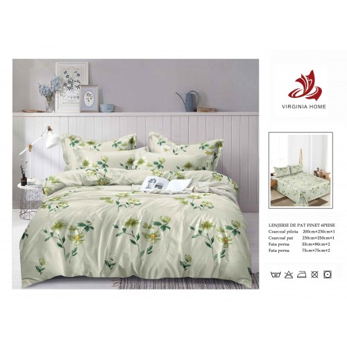 Oferta TRIO Lenjerie de pat din finet  formata din 6 piese LFOTM11