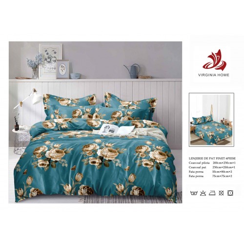 Oferta TRIO Lenjerie de pat din finet  formata din 6 piese LFOTM14