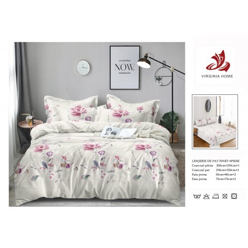 Oferta TRIO Lenjerie de pat din finet  formata din 6 piese LFOTM15
