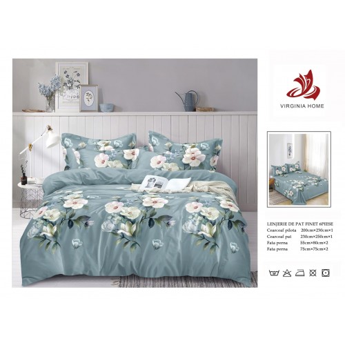 Oferta TRIO Lenjerie de pat din finet  formata din 6 piese LFOTM17
