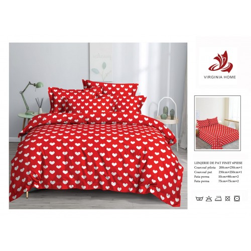Oferta TRIO Lenjerie de pat din finet  formata din 6 piese LFOTM18