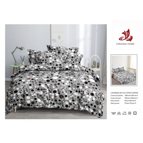 Oferta TRIO Lenjerie de pat din finet  formata din 6 piese LFOTM19