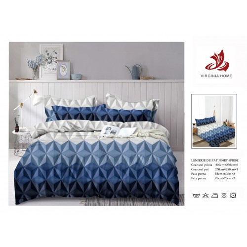 Oferta TRIO Lenjerie de pat din finet  formata din 6 piese LFOTM22
