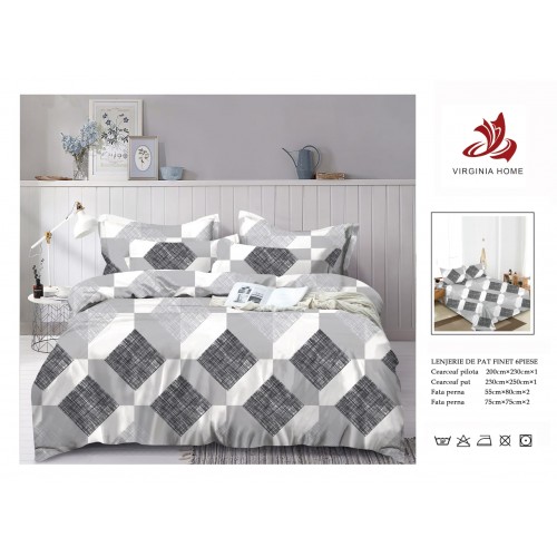 Oferta TRIO Lenjerie de pat din finet  formata din 6 piese LFOTM24