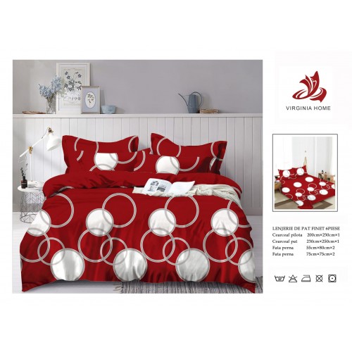 Oferta TRIO Lenjerie de pat din finet  formata din 6 piese LFOTM36