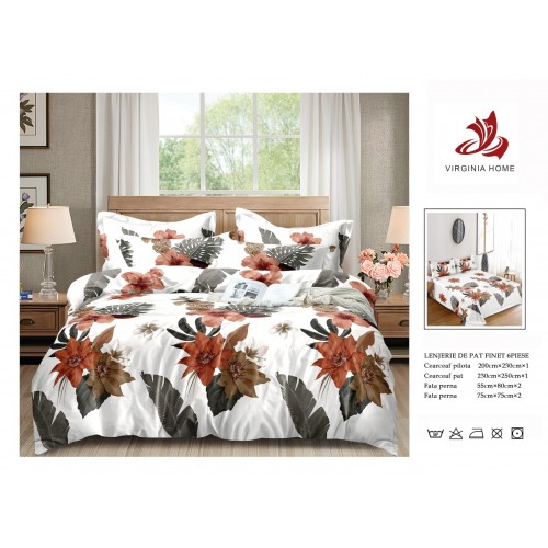 Oferta TRIO Lenjerie de pat din finet  formata din 6 piese LFOTM37