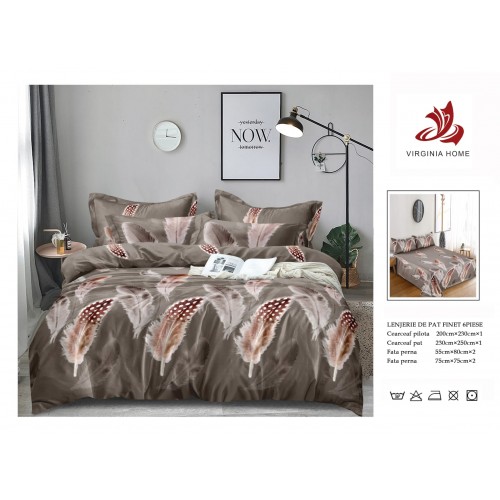 Oferta TRIO Lenjerie de pat din finet  formata din 6 piese LFOTM40