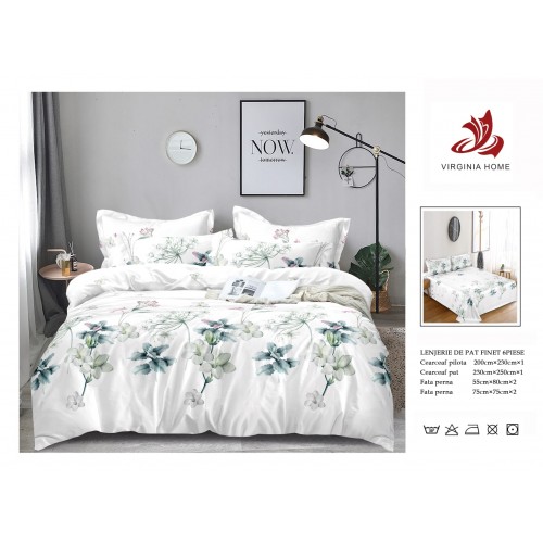 Oferta TRIO Lenjerie de pat din finet  formata din 6 piese LFOTM42