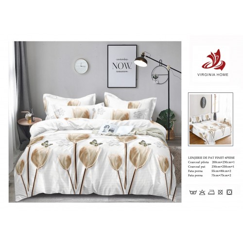 Oferta TRIO Lenjerie de pat din finet  formata din 6 piese LFOTM44