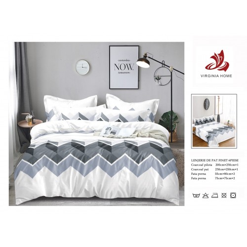 Oferta TRIO Lenjerie de pat din finet  formata din 6 piese LFOTM45