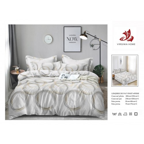 Oferta TRIO Lenjerie de pat din finet  formata din 6 piese LFOTM47