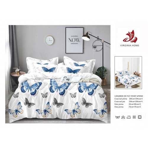 Oferta TRIO Lenjerie de pat din finet  formata din 6 piese LFOTM48