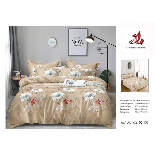 Oferta TRIO Lenjerie de pat din finet  formata din 6 piese LFOTM49