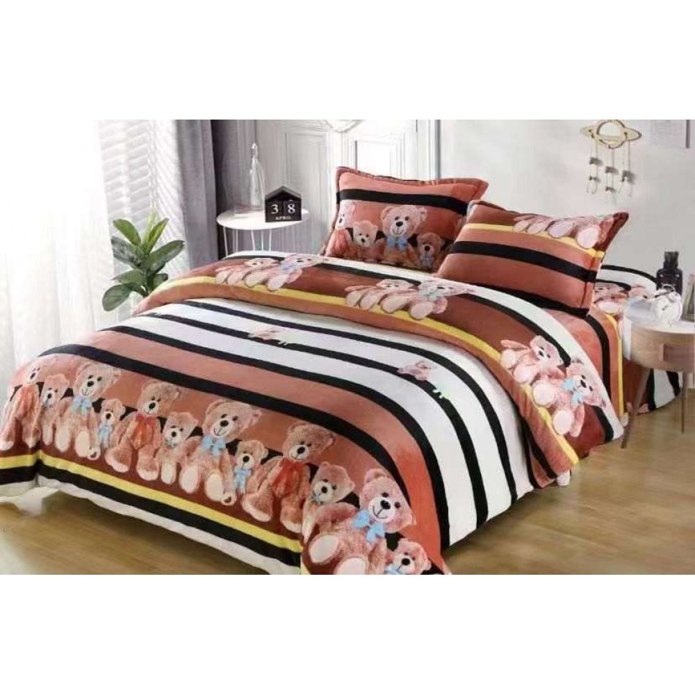 Lenjerie Pufoasa Cocolino de pat dublu 4 piese – Teddy bear LCYC2 Lenjerii cocolino 4 piese