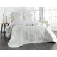 Cuvertura de Pat Brodata, Model Uni, 240x220cm, 3 Piese ,IVOIRE,CVV3 Cuverturi matlasate 3 piese