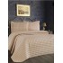 Cuvertura de Pat Brodata, Model Uni, 240x220cm, 3 Piese ,BEJ,CVV4