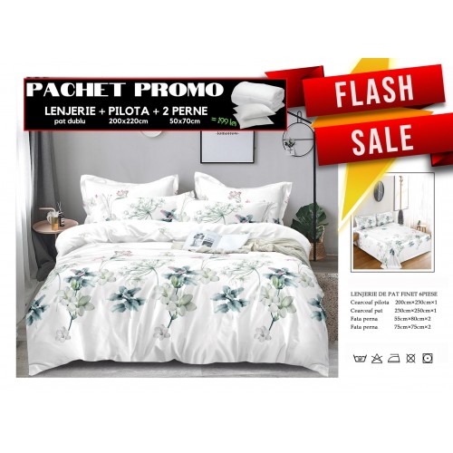 Set Lenjerii de Pat Finet Gros + Pilota si 2 Perne PPP7