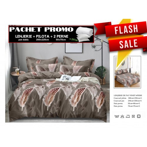 Set Lenjerii de Pat Finet Gros + Pilota si 2 Perne PPP9