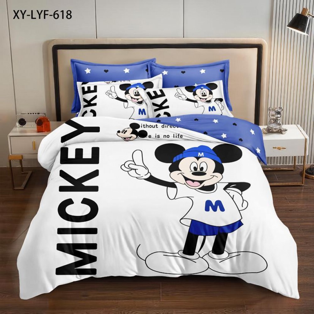 Lenjerie Bumbac tip Finet Premium Mickey White MW1 Lenjerii finet personaje copii Lenjerie Bumbac tip Finet Premium Mickey White MW1 Lenjerii finet personaje copii