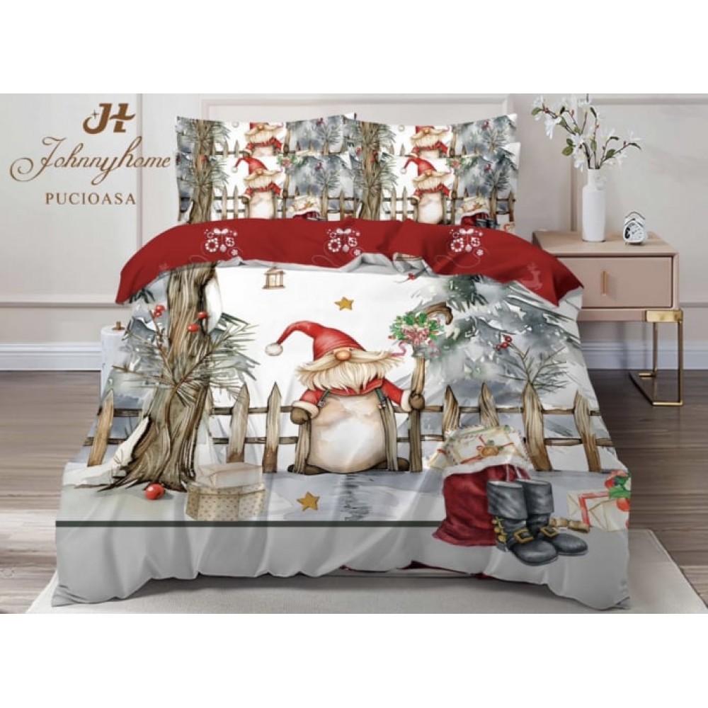 Set Lenjerie De Pat Craciun 6 Piese Pat 2 Persoane, Christmas Collection