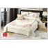 Cuvertura de Pat din Catifea Imprimata cu 4 Fete de Perna-E300-037