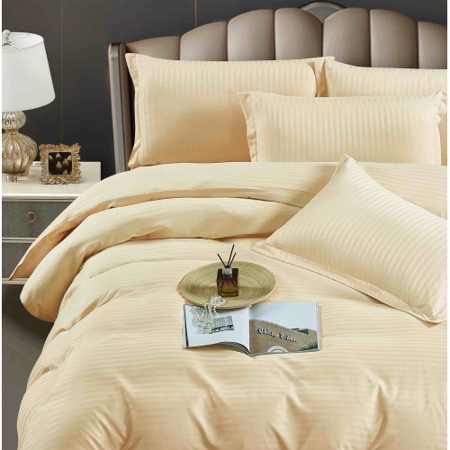 Lenjerie de pat, 2 persoane, damasc, 6 piese, cu elastic, UniDeluxe LDJ6PE9