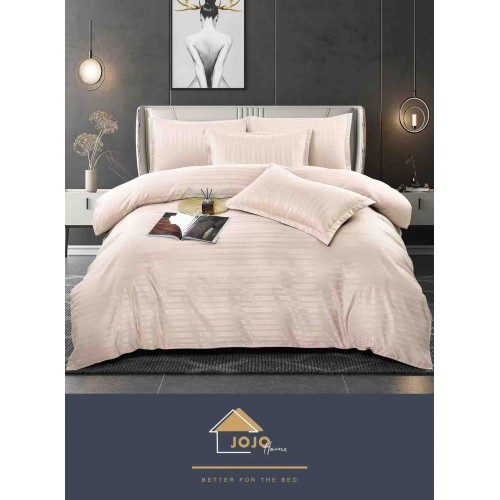 Lenjerie de pat, 2 persoane, damasc, 6 piese, cu elastic, UniDeluxe LDJ6PE8