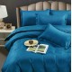 Lenjerie de pat, 2 persoane, damasc, 6 piese, cu elastic, UniDeluxe LDJ6PE15 Lenjerii Damasc cu elastic