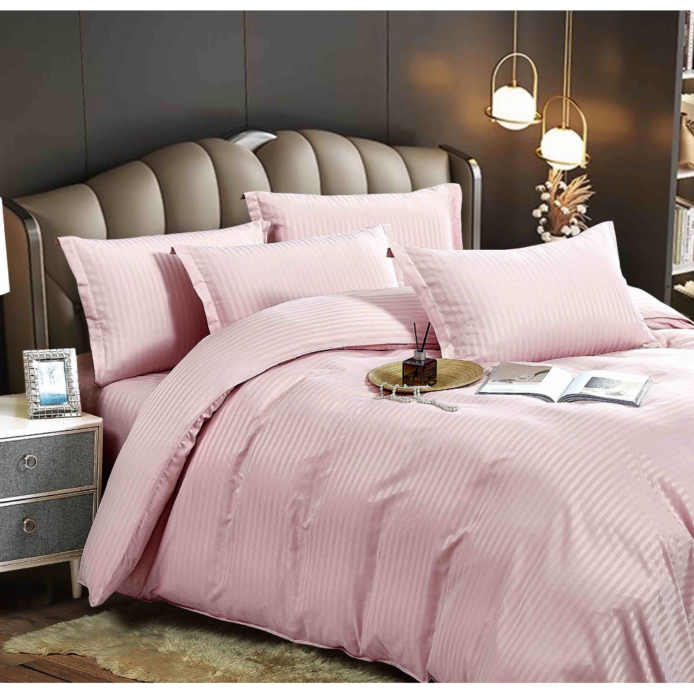 Lenjerie de pat, 2 persoane, damasc, 6 piese, cu elastic, UniDeluxe LDJ6PE11 Lenjerii Damasc cu elastic