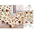 Set Lenjerie de pat Dublu Pucioasa + 2 Draperii , set 8 piese, buline maro-crem , LDP07