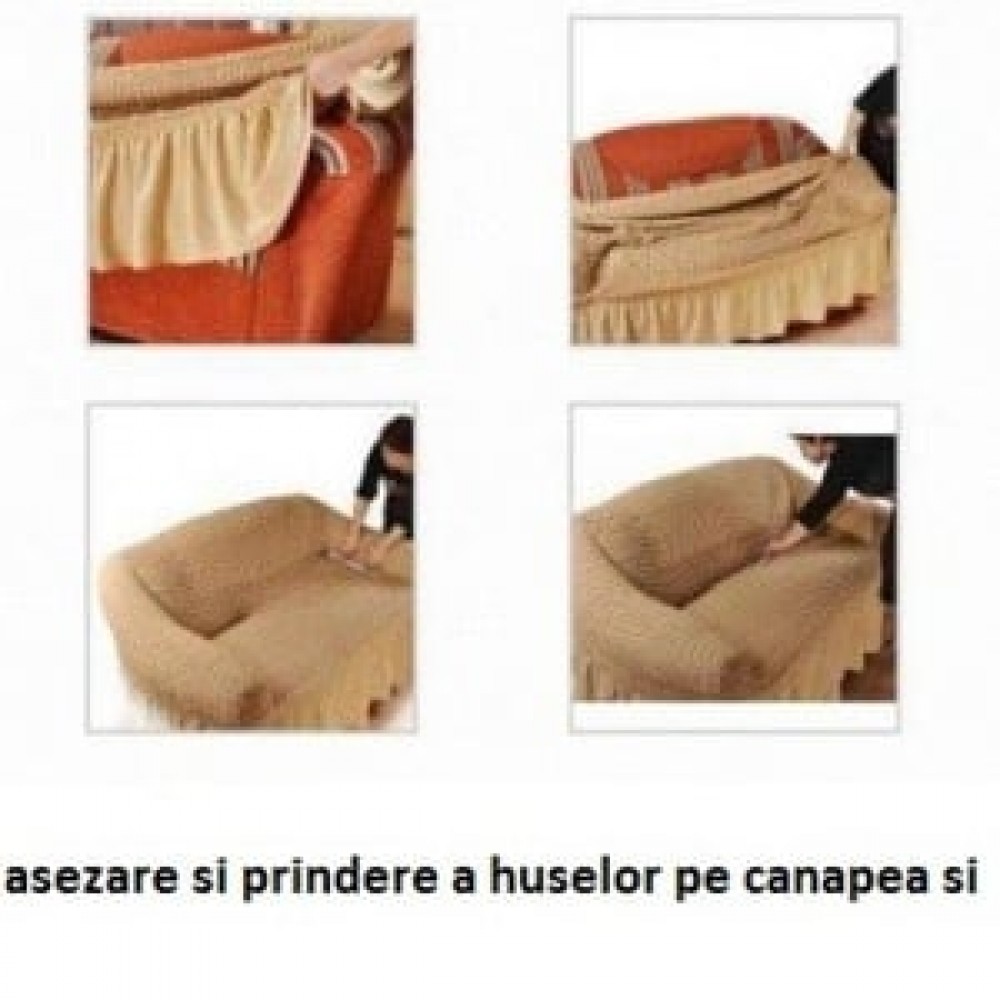 Husa creponata cu volane pentru coltar mustar bleo HUSE COLȚAR CREPONAT CU VOLAN