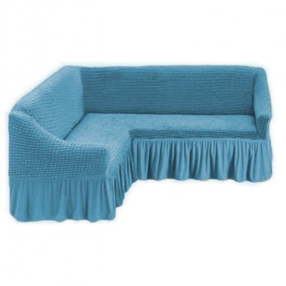 Husa creponata cu volane pentru coltar mustar bleo HUSE COLȚAR CREPONAT CU VOLAN