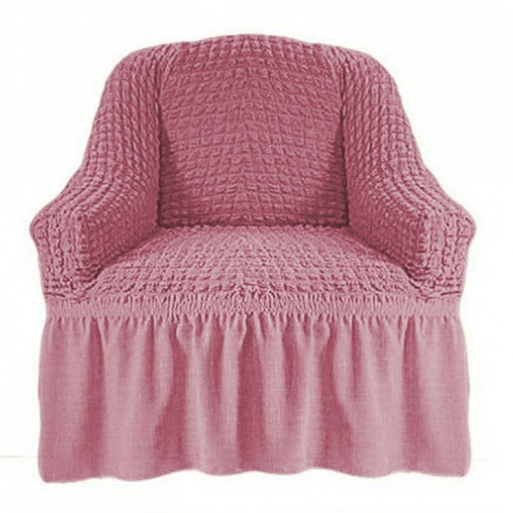 Set 2 huse pentru fotolii creponate cu volan roz Huse fotolii creponate cu volan