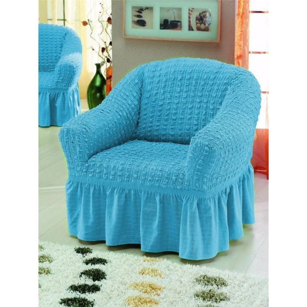 Set 2 huse pentru fotolii creponate cu volan bleo Huse fotolii creponate cu volan