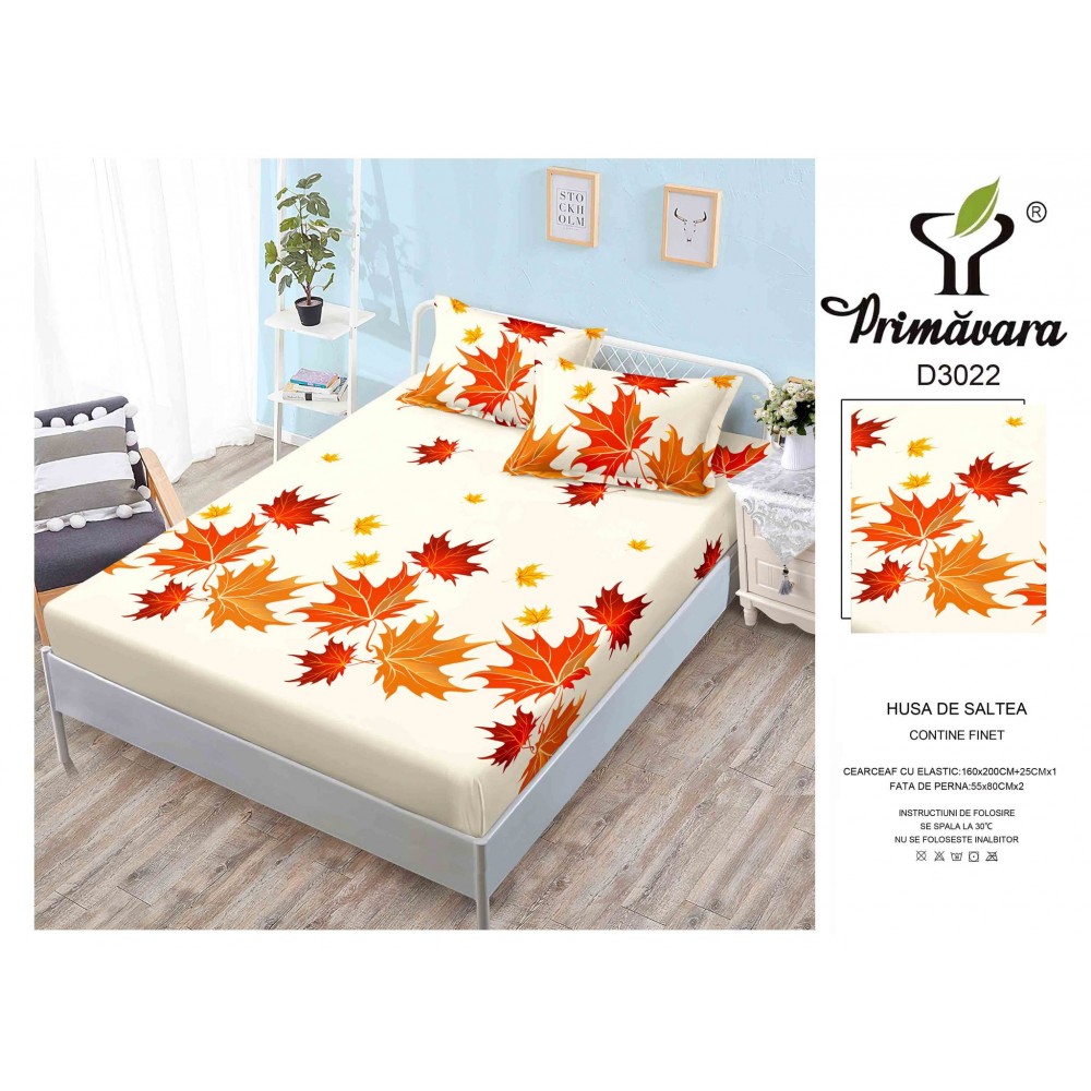 Husa de pat din Finet cu Elastic cu 2 fete de perna ,Pat 2 Persoane,160x200CM, HFC6 HUSE FINET 160 X 200