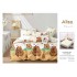 Set Lenjerie Eleganta 6 piese cu elastic din Bumbac Finet, Cearceaf de pat 180x200cm, Pat 2 Persoane, ALI16
