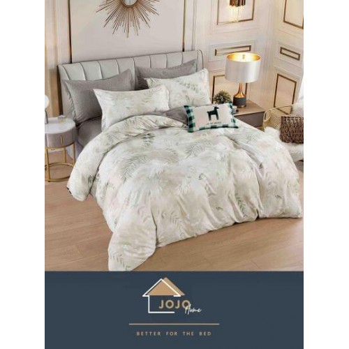 Set Lenjerie Eleganta 6 piese cu elastic din Bumbac Finet, Cearceaf de pat 180x200cm, Pat 2 Persoane, LJ-005