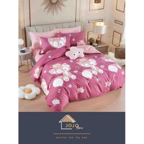 Set Lenjerie Eleganta pentru pat dublu din Bumbac Finet compusa din 6 piese, Cearceaf de pat 230x250cm, J-082