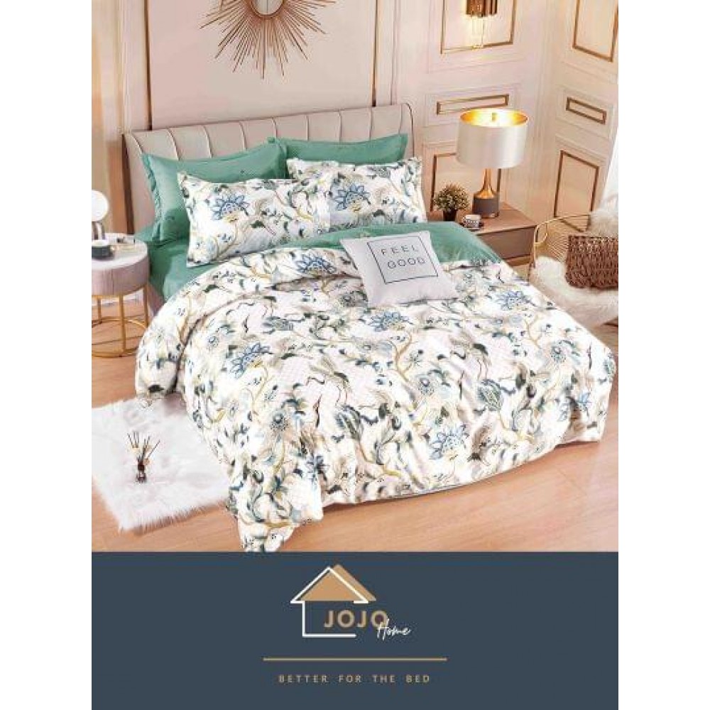Set Lenjerie Eleganta pentru pat dublu din Bumbac Finet compusa din 6 piese, Cearceaf de pat 230x250cm, J-083 Lenjerii din finet 6 piese